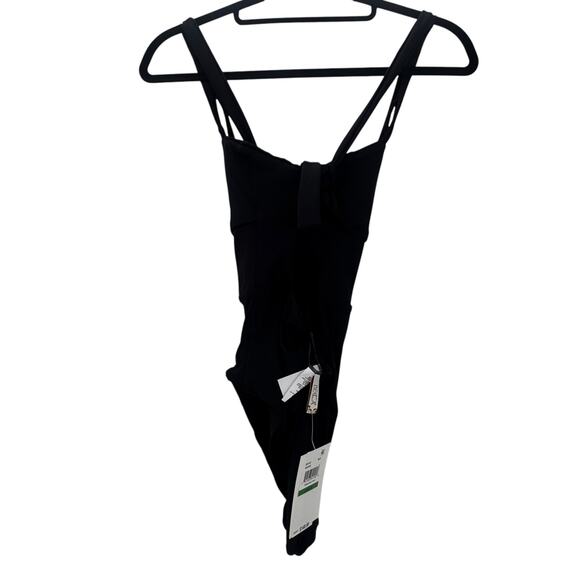 BECCA Modern Edge One Piece Swimsuit Plunge Neck Bathing Suits Size L NWT - Picture 8 of 12